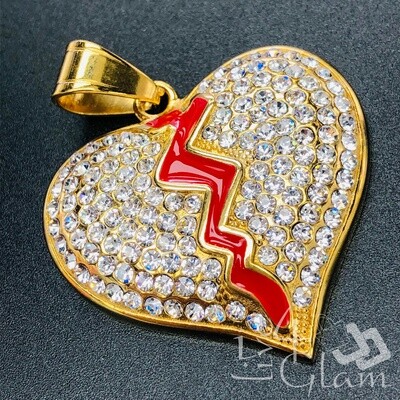 Stainless Steel Broken Heart Pendant