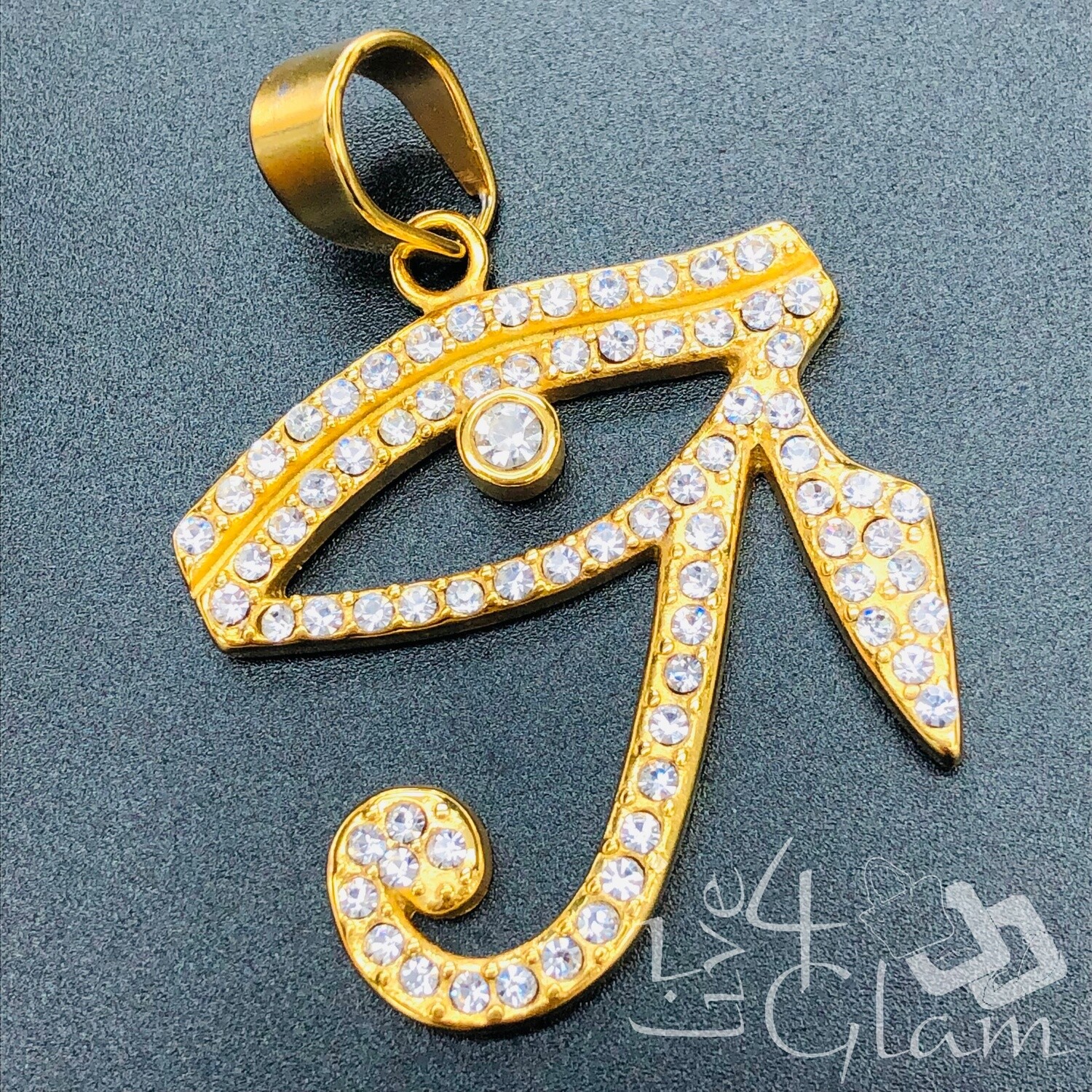Stainless Steel Eye of Horus CZ Pendant