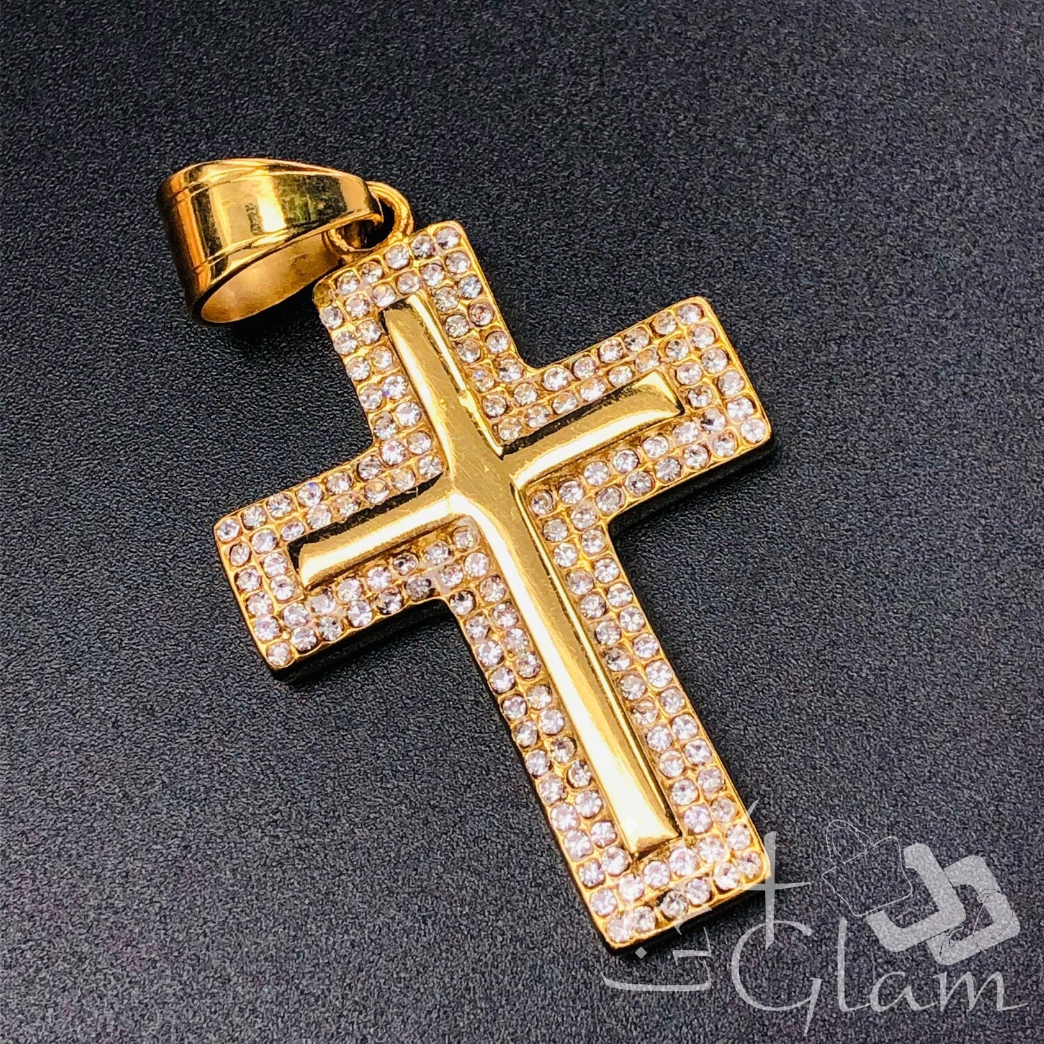 Stainless Steel CZ Small Cross Pendant