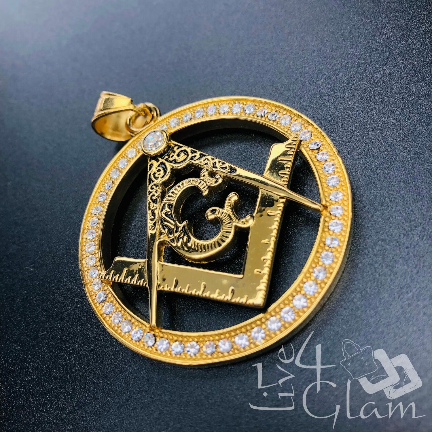 Stainless Steel Free Mason in Medallion Pendant