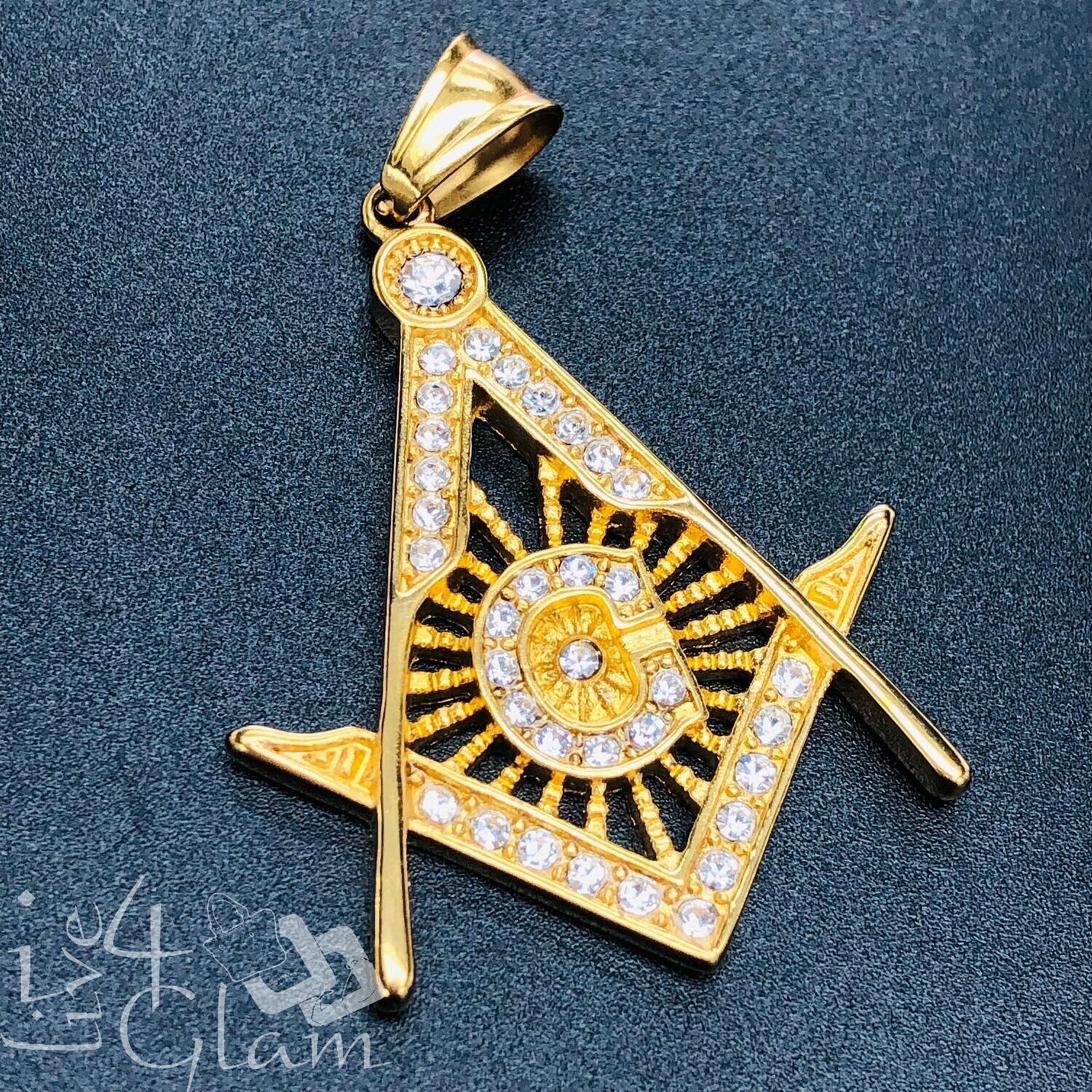 Stainless Steel Free Mason Small CZ Pendant