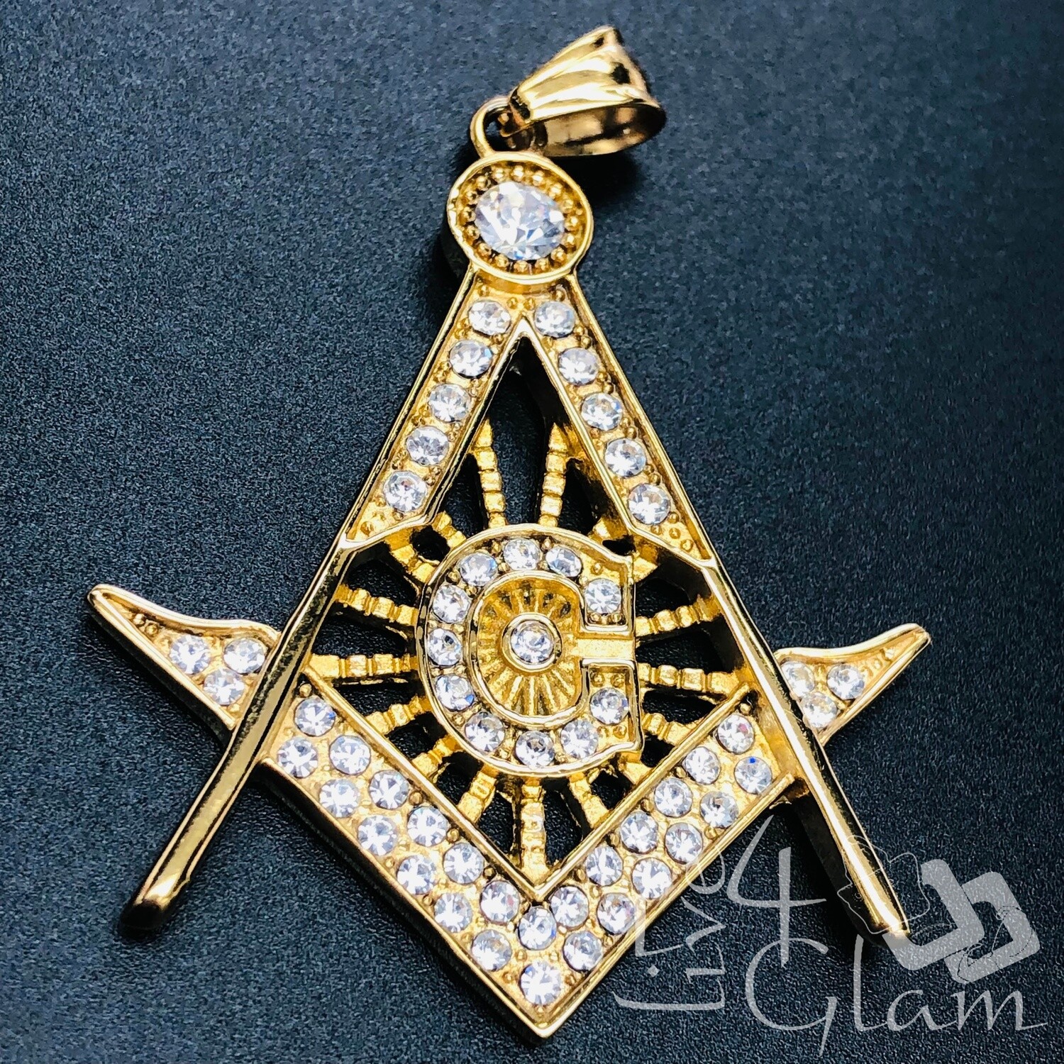 Stainless Steel Free Mason Medium Pendant CZ