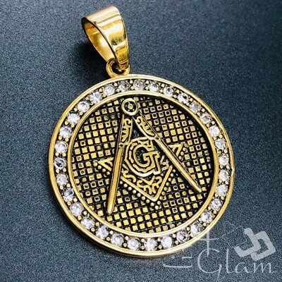 Stainless Steel Free Mason G Medallion Pendant