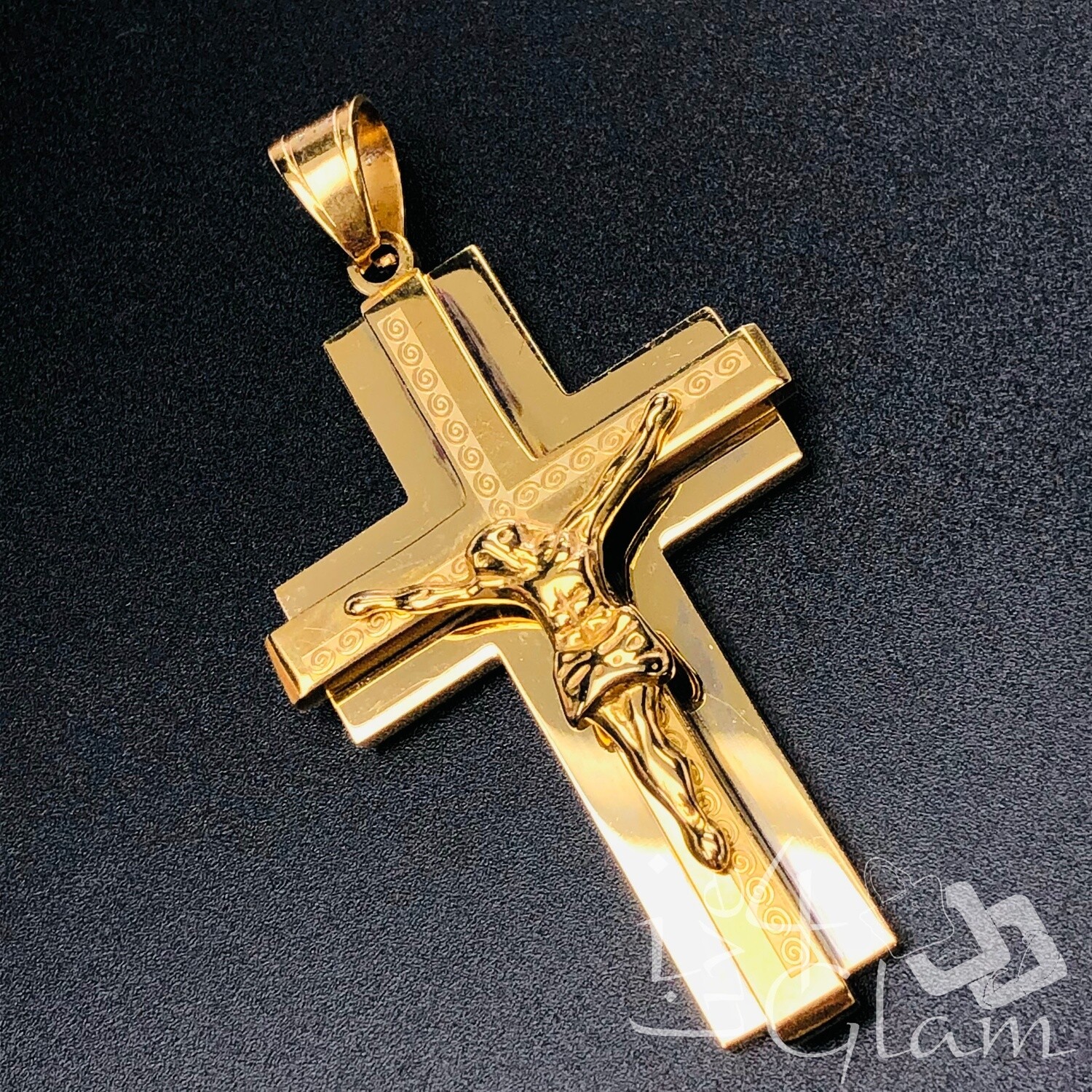 Stainless Steel Large Crucifix Cross Pendant