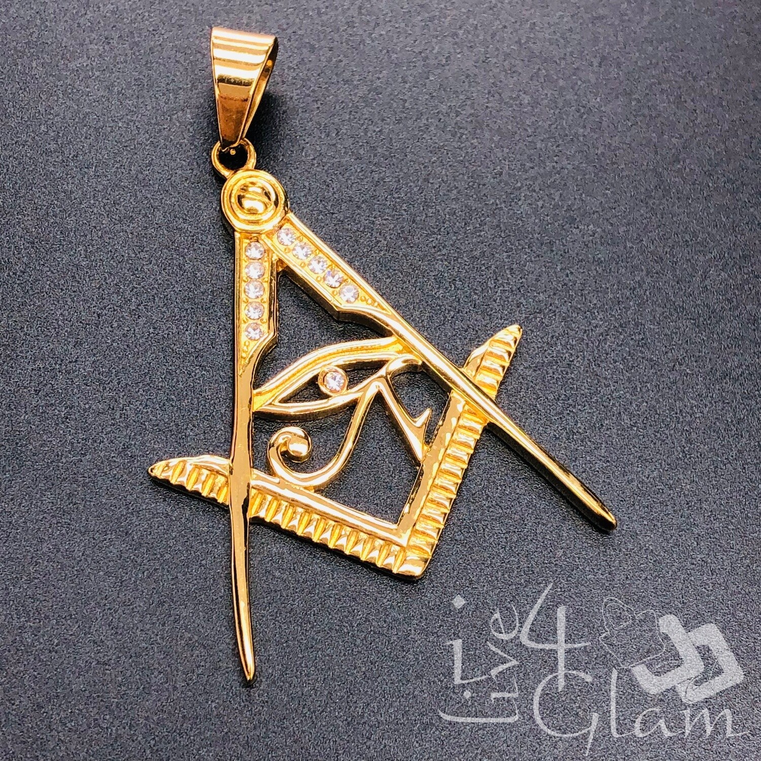 Stainless Steel Eye of Horus Free Mason Pendant