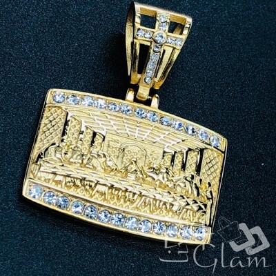 Stainless Steel Last Supper Rectangle Pendant