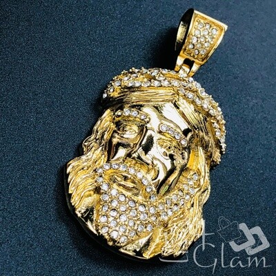 Stainless Steel Jesus Head Crown Large Pendant