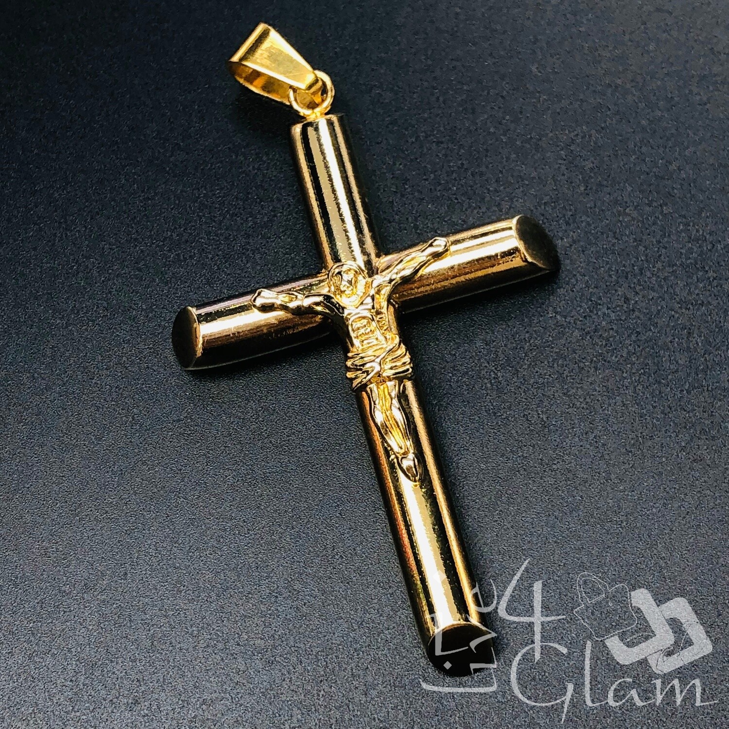 Stainless Steel Large Crucifix Slim Cross Pendant