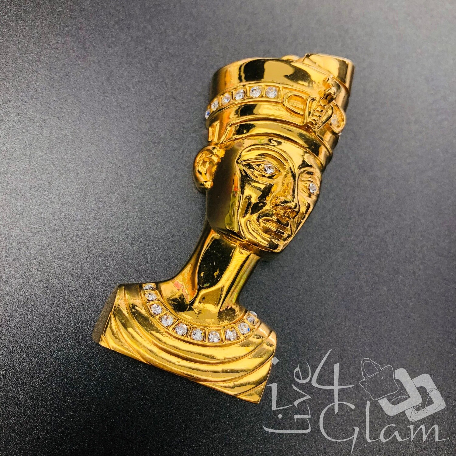 Stainless Steel Nefertiti CZ Large Pendant