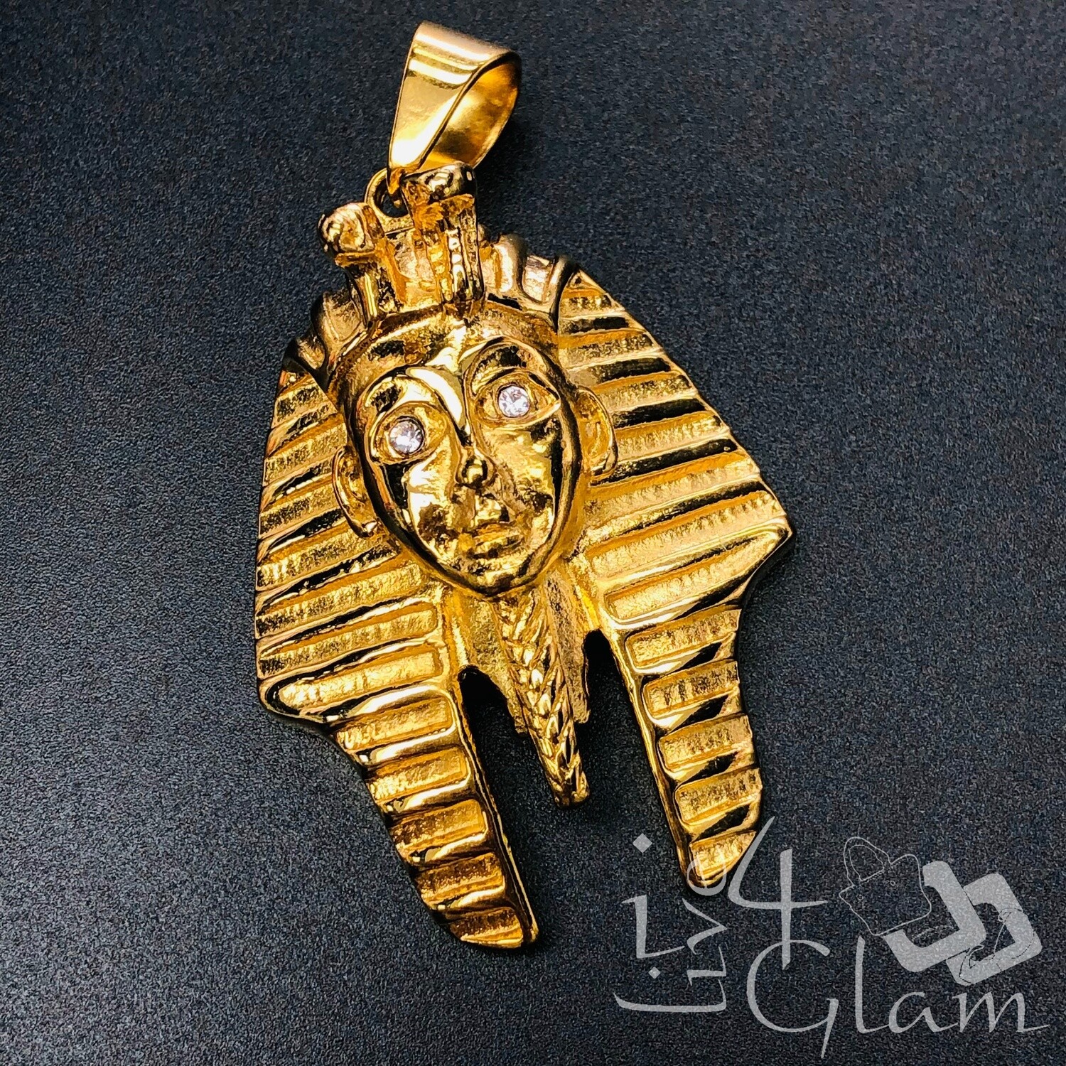 Stainless Steel Pharoah Large CZ Eye Pendant