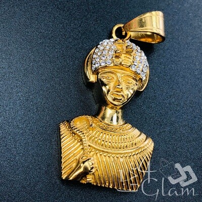 Stainless Steel Pharoah Medium CZ Pendant