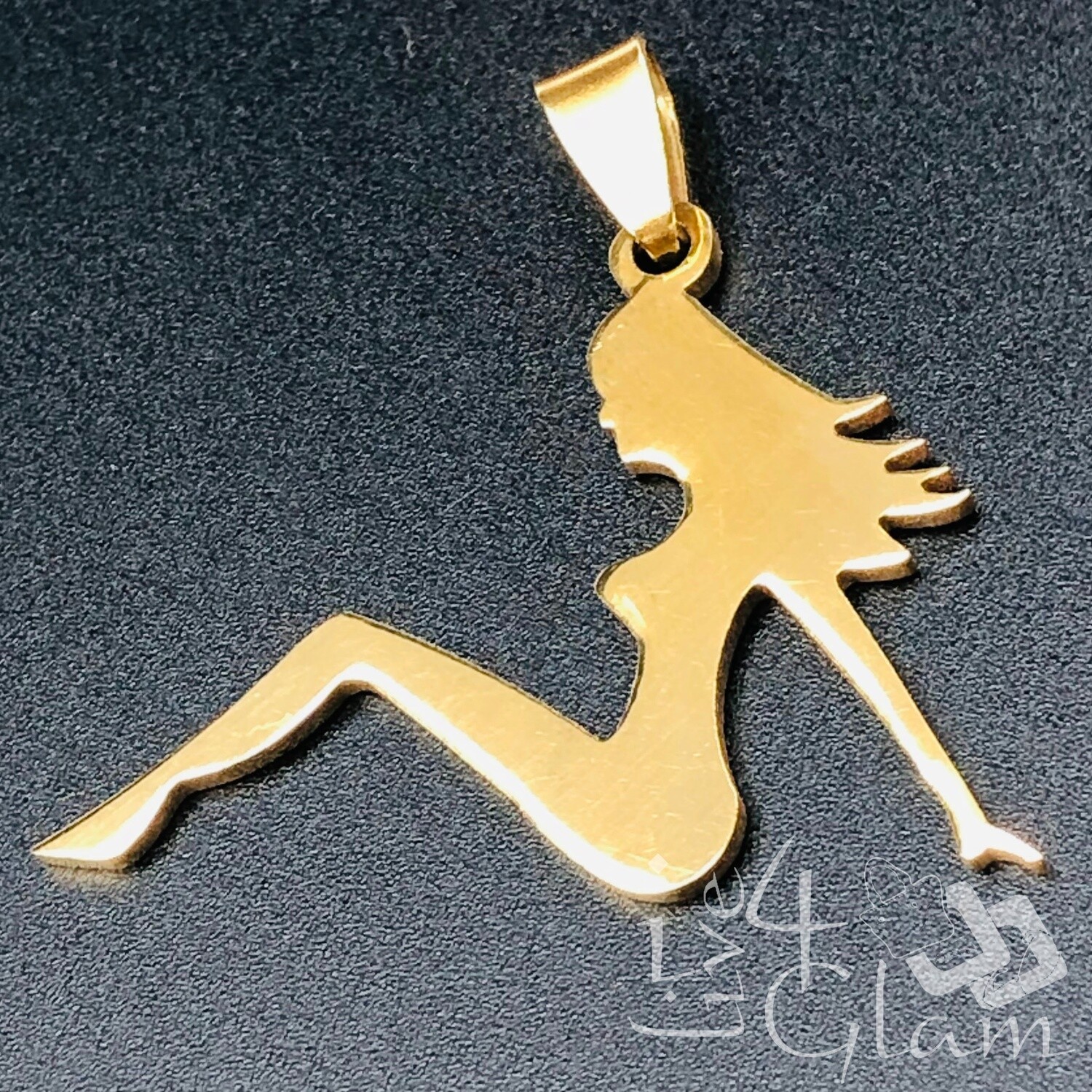 Stainless Steel Sitting Lady Pendant