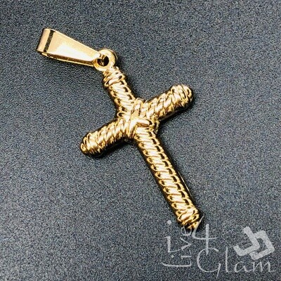 Stainless Steel Small Patterned Cross Pendant