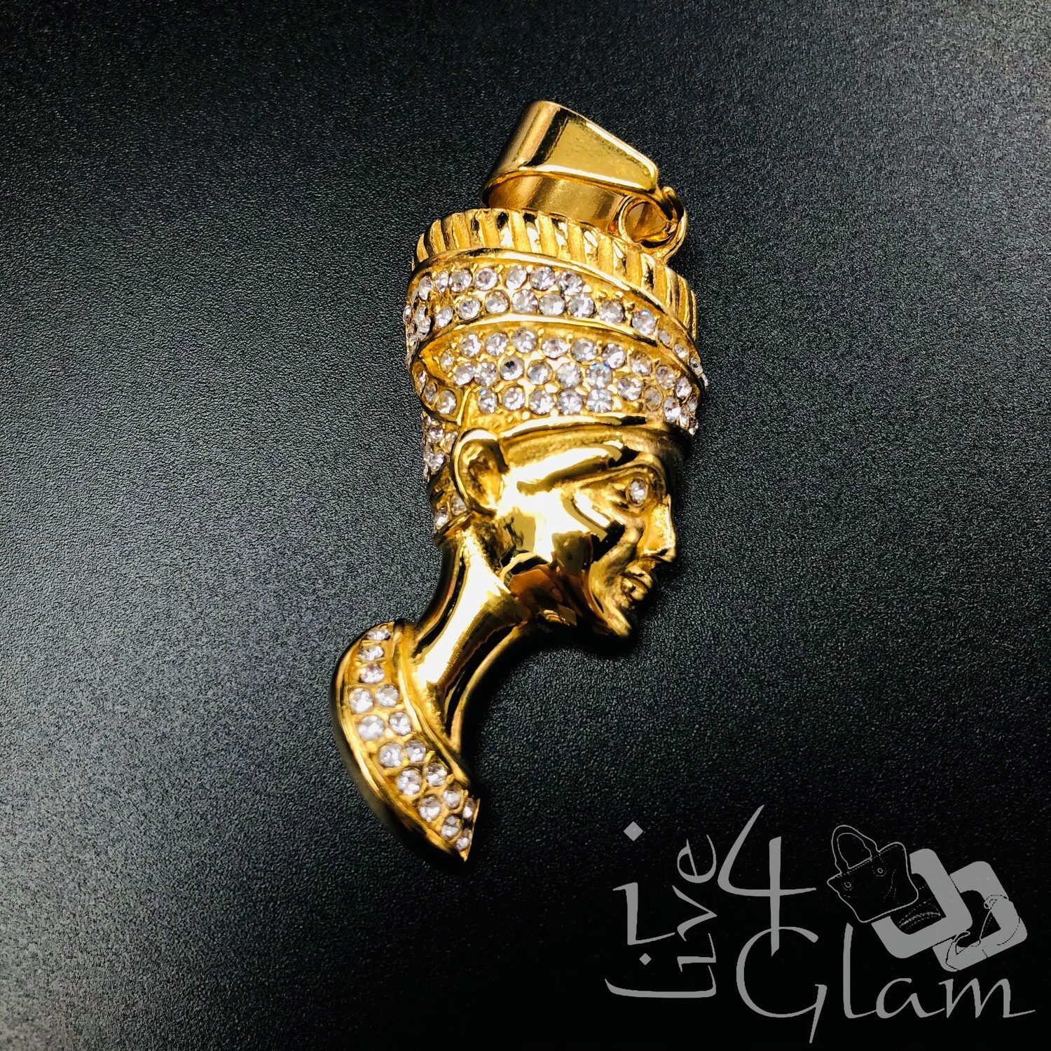 Stainless Steel Nefetti CZ Pendant
