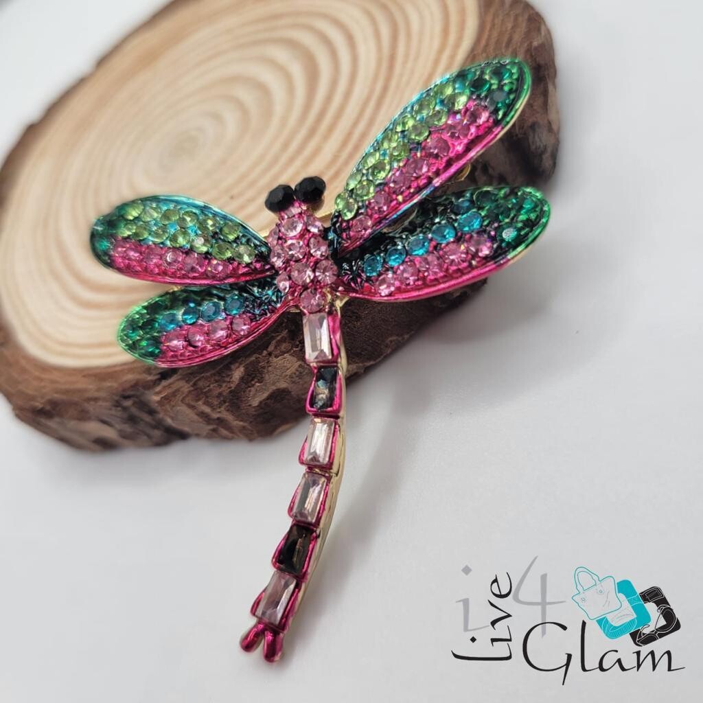 Dragonfly Broach Swaroski Crystal