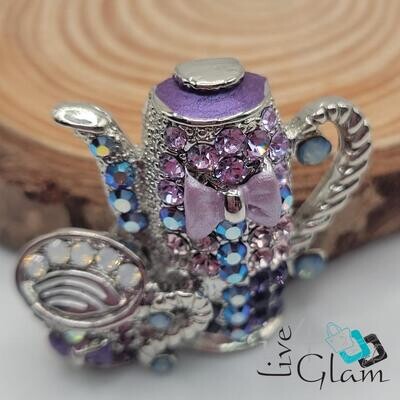 Tea Pot Broach Swaroski Large