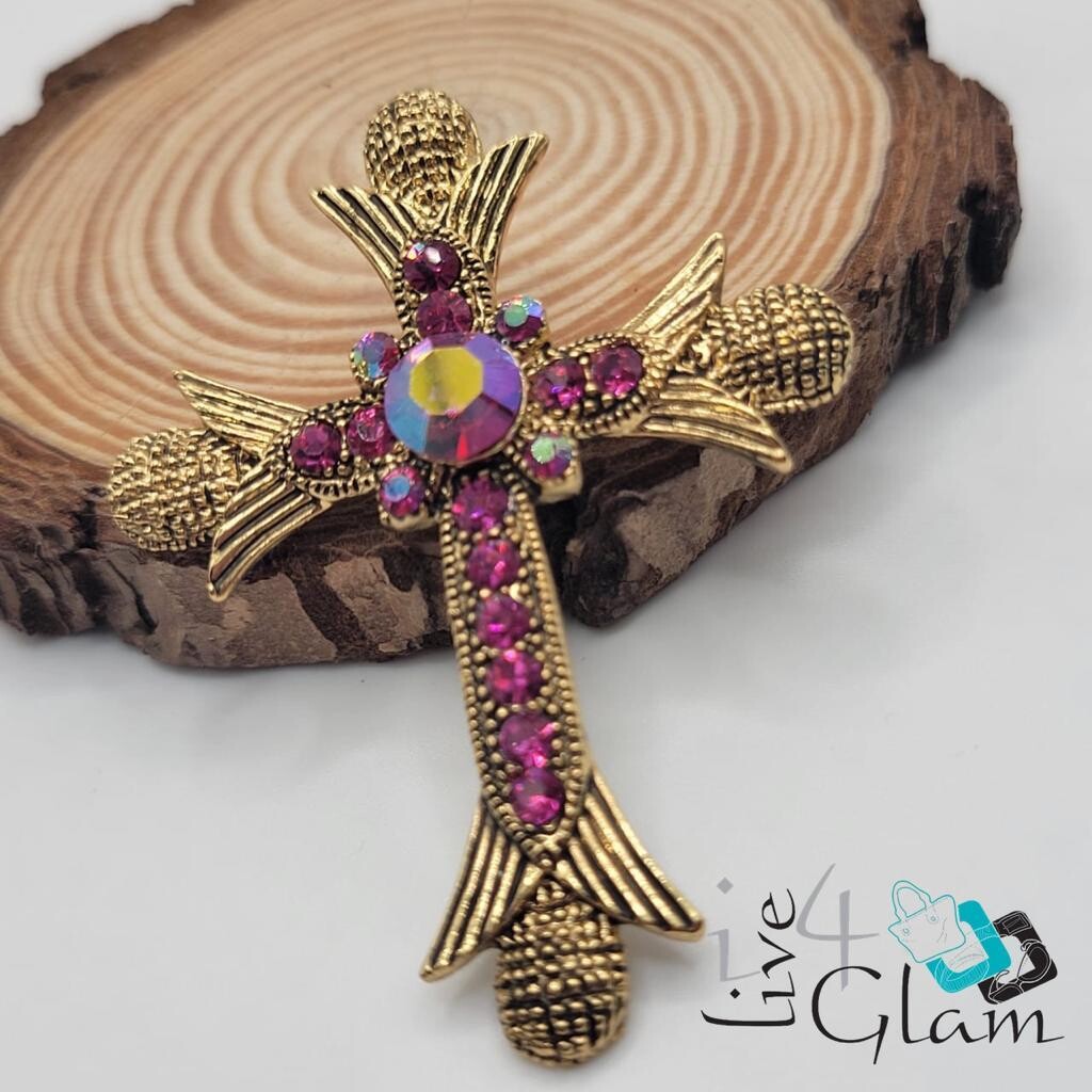 Cross Broach Swaroski Crystal