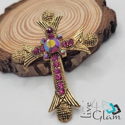 Cross Broach Swaroski Crystal