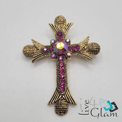 Cross Broach Swaroski Crystal