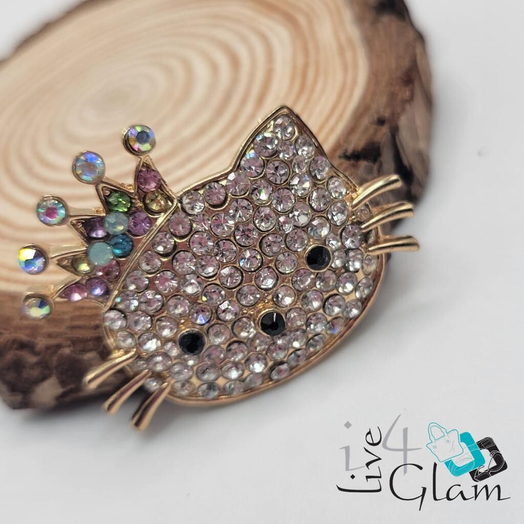 Cat Broach Swaroski Crystal
