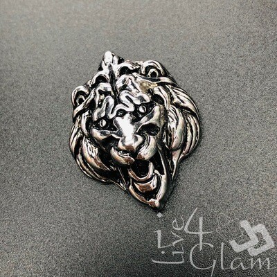 Stainless Steel Silver Lion Head Pendant
