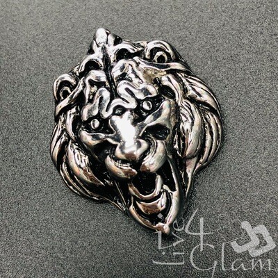 Stainless Steel Silver Lion Head Pendant
