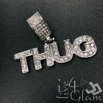 Stainless Steel Silver Thug CZ Pendant