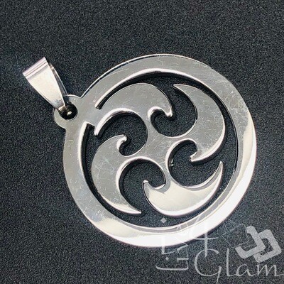 Stainless Steel Silver Spiral Pendant