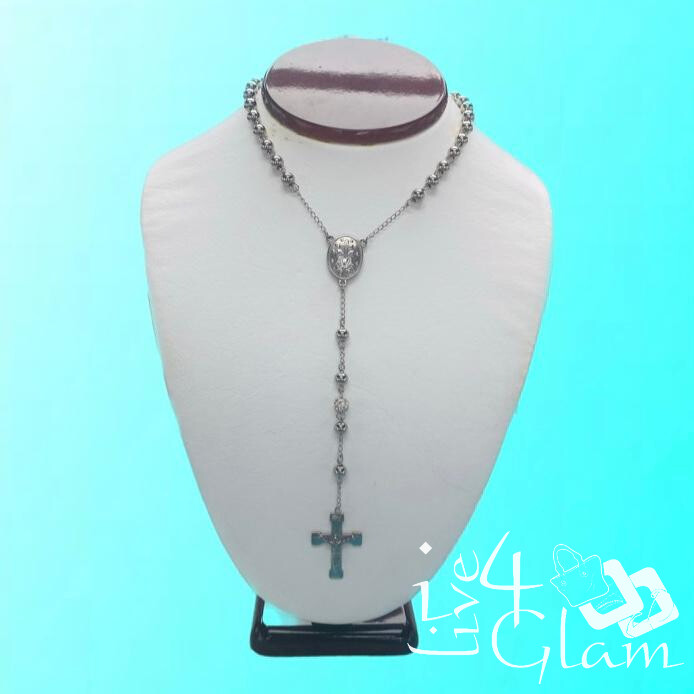 Stainless Steel  Silver 6mm CZ Ball Latin Rosary Chain