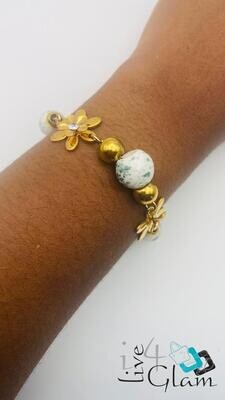 Stainless Steel Bead Bracelet Green