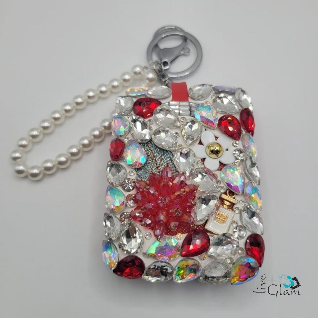 Rectangle Crystal Mirror Red