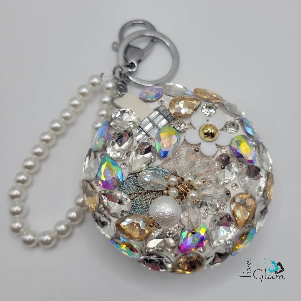 Round Crystal Mirror, Color: Gray