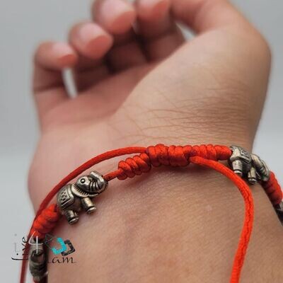 8 Charm Elephant String Bracelet