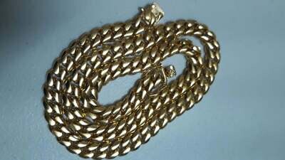Stainless Steel 10mm 24" w/Clasp Miami Cuban Chain