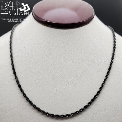 Stainless Steel 24&quot; Rope 3mm Black