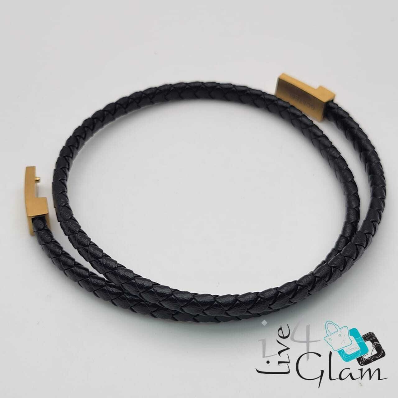 Stainless Steel Leather Wrap Hand Band