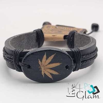 Marijuana Leather Hand Band
