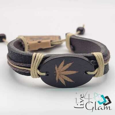 Marijuana Leather Hand Band
