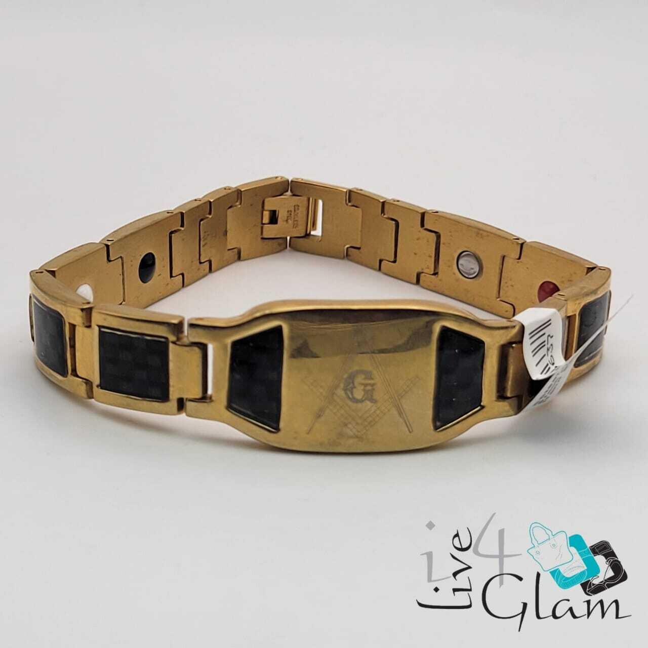 Stainless Steel Gold and Black Free Mason Hand Band
