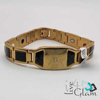 Stainless Steel Gold and Black Free Mason Hand Band
