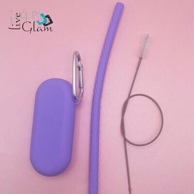 Silicone Straw with Case and Cleaner