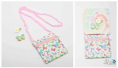 Butterfly and Flower Clip And Purse Set