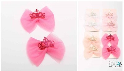 Mesh Two Piece Crown And Bow Hair Clip