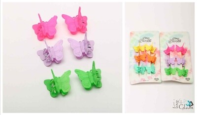 6pk Butterfly Hair Clip 