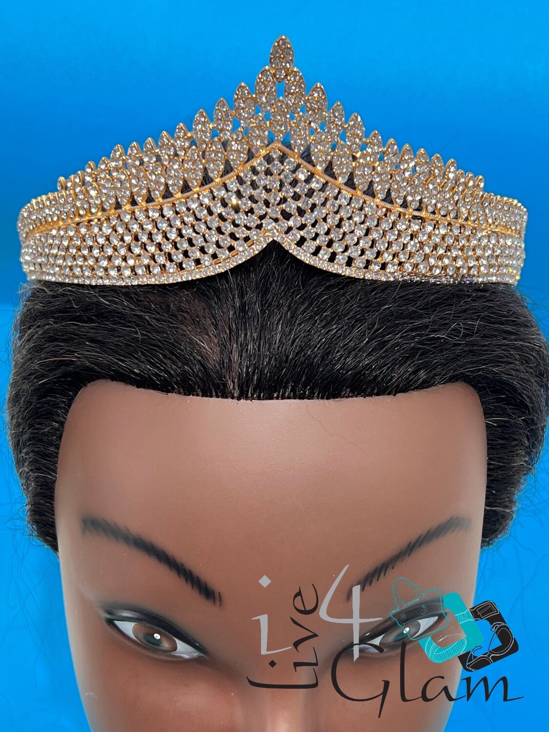Pointed Gold w Crystal Tiara