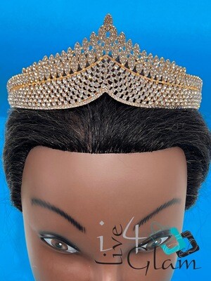 Pointed Gold w Crystal Tiara