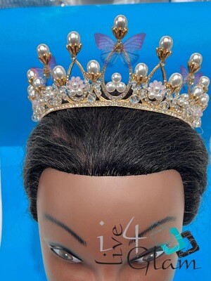 Pearl and Colourful Butterfly Tiara