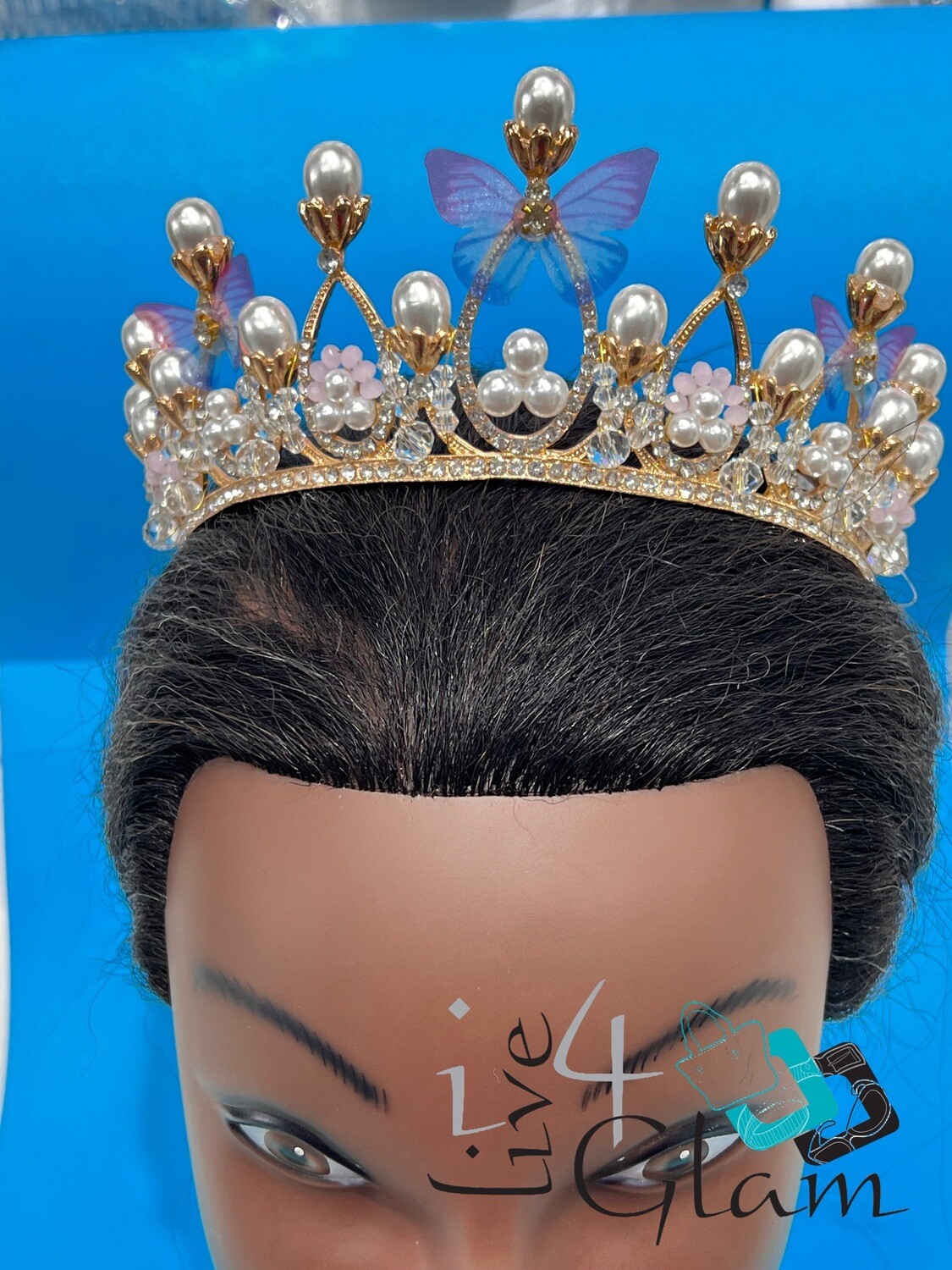Pearl and Colourful Butterfly Tiara