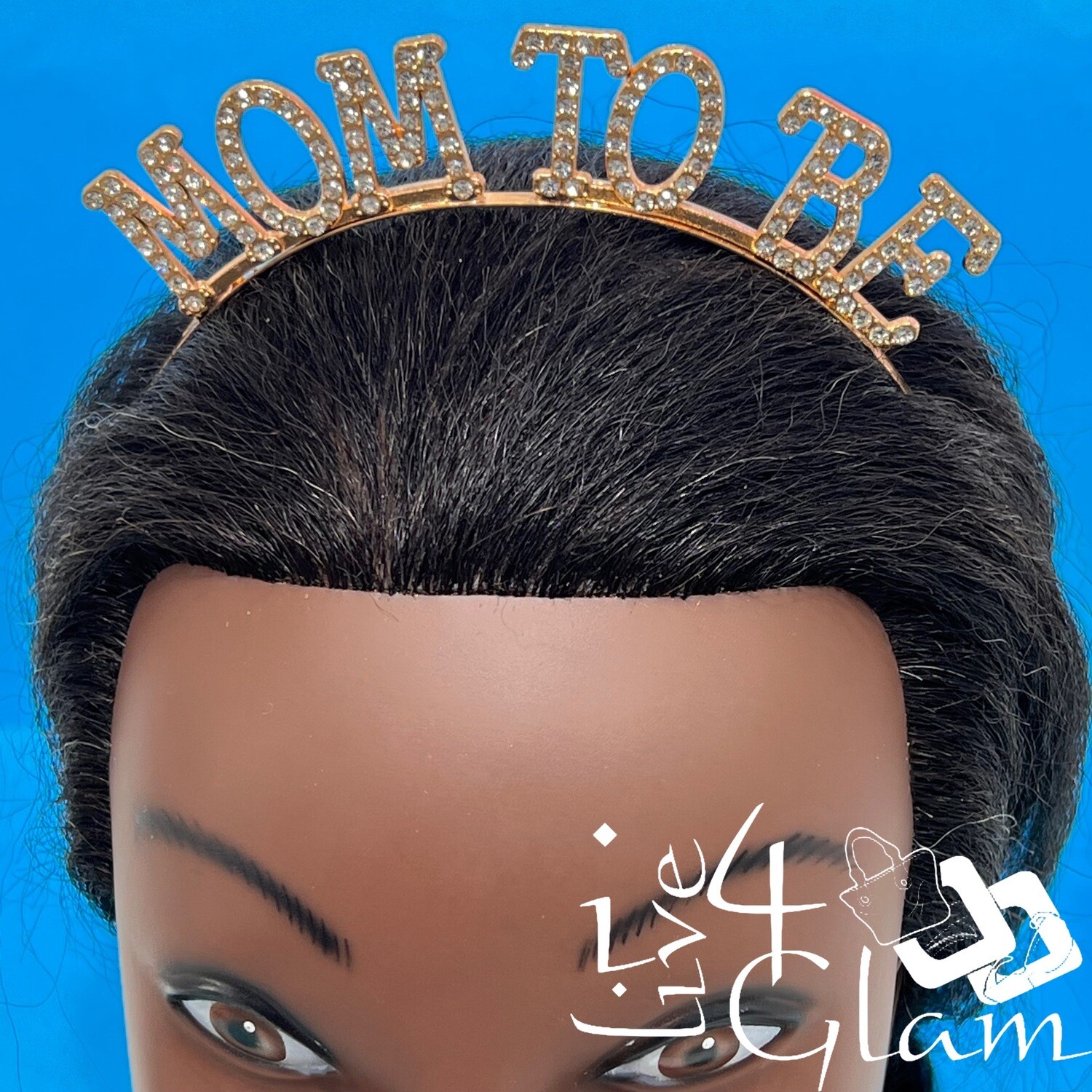 Mom to be Bling Headband , Color: Gold Tone