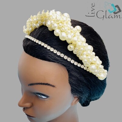 Cluster Pearl w/ Tennis Chain Headband